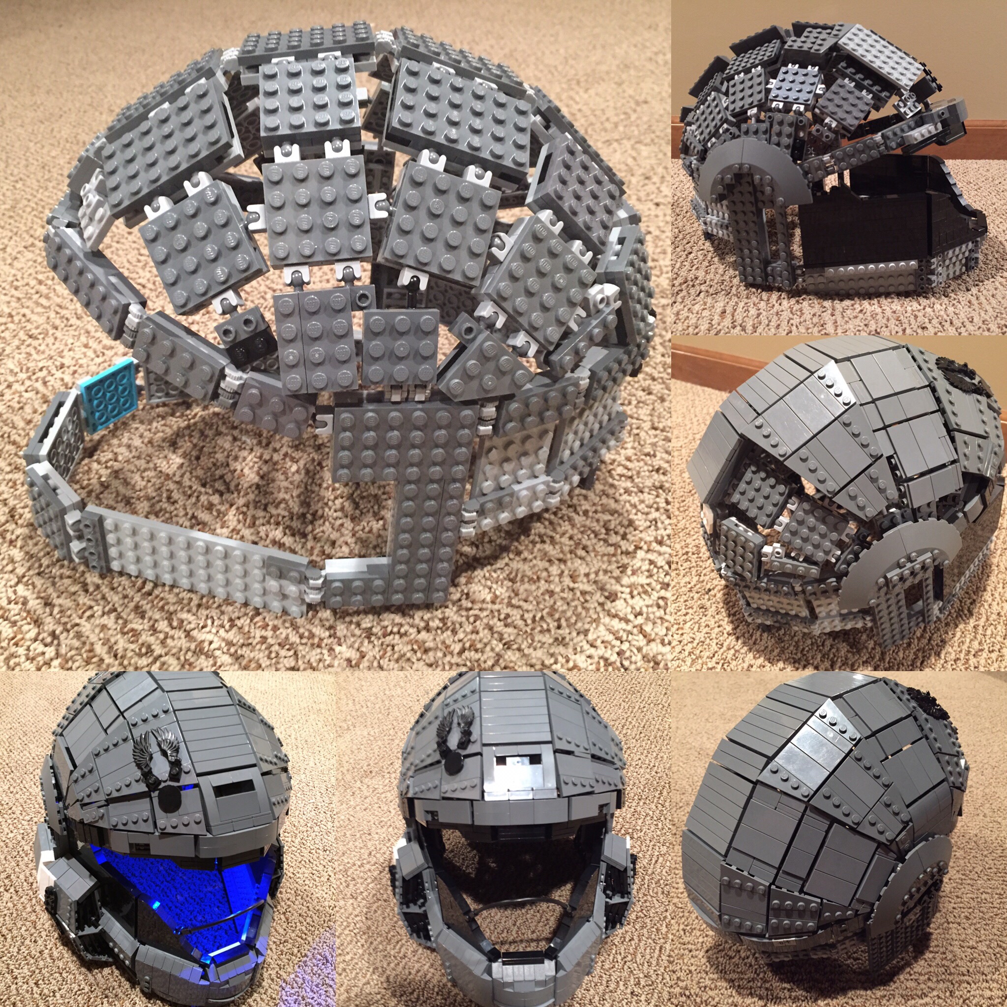 ODST HALO Helmet ricreato in scala 1:1 con i mattoncini LEGO