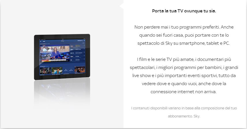 Sky Go Plus - nuove funzioni rispetto a Sky Go